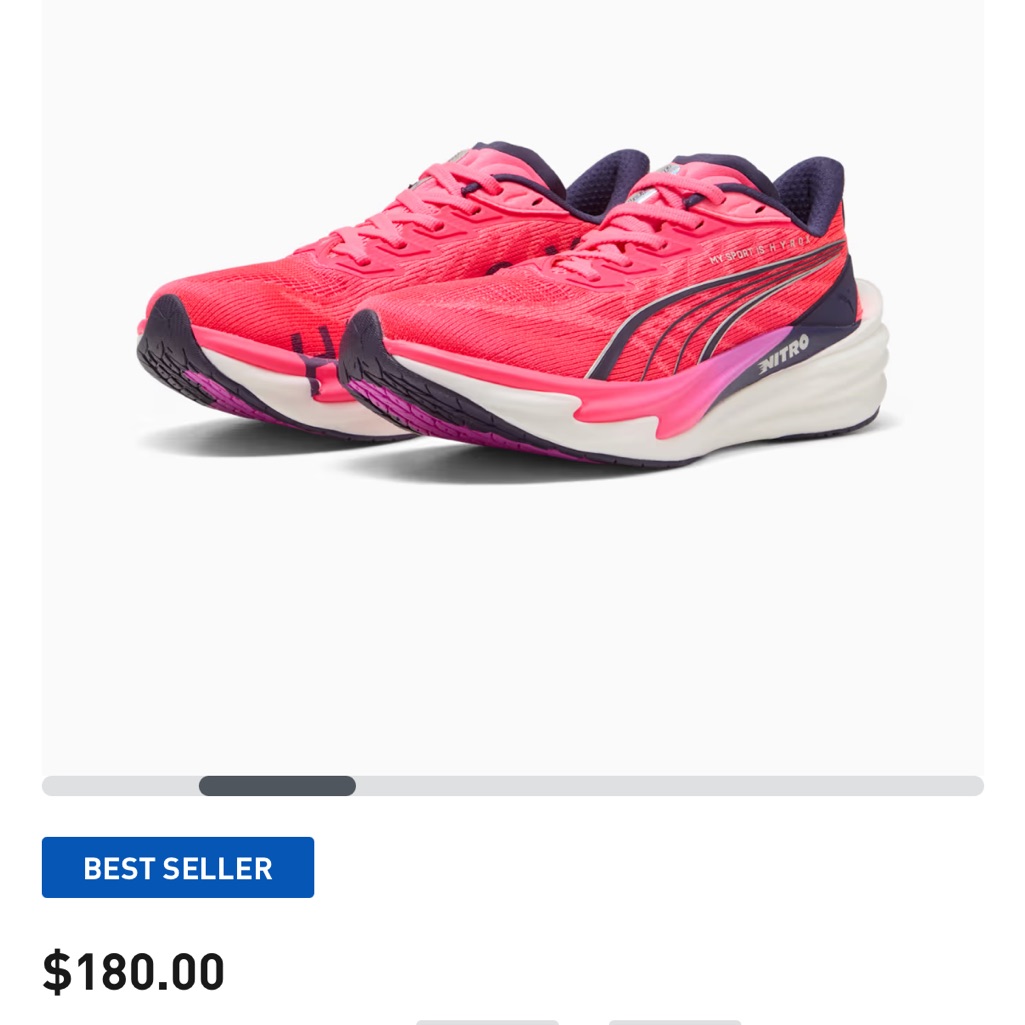 Puma Women's Hot Pink Nitro Running Shoes With Navy Accents